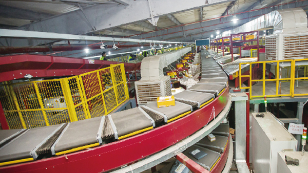 Ring cross tape sorter system