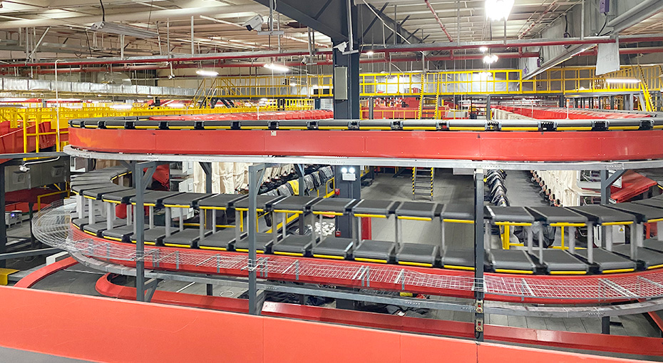 Ring cross tape sorter system